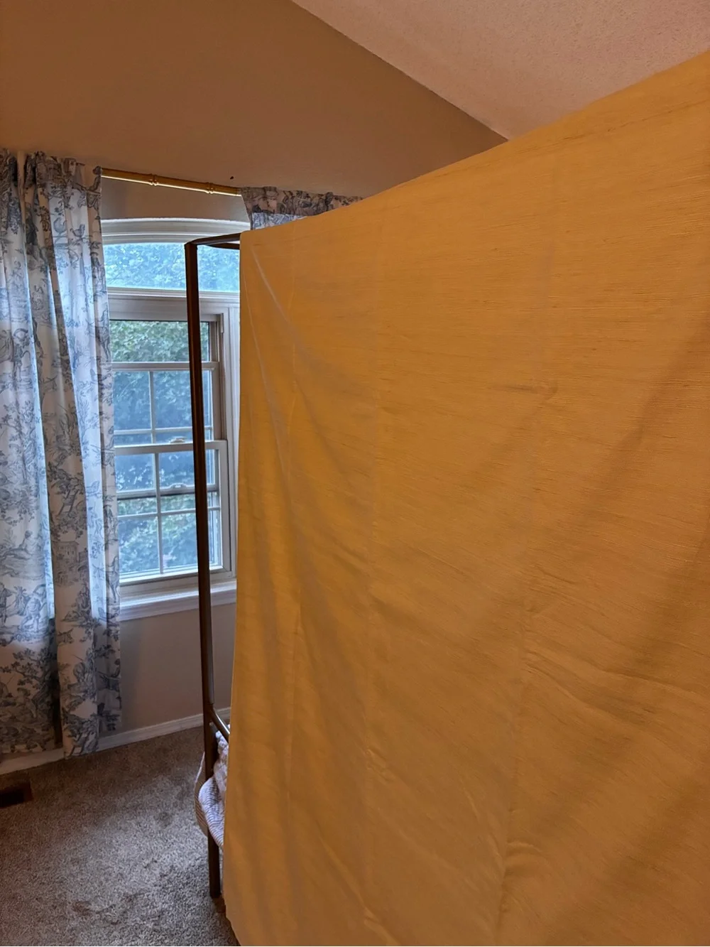 Quince Raw Silk Room Darkening Curtain Panel- cream